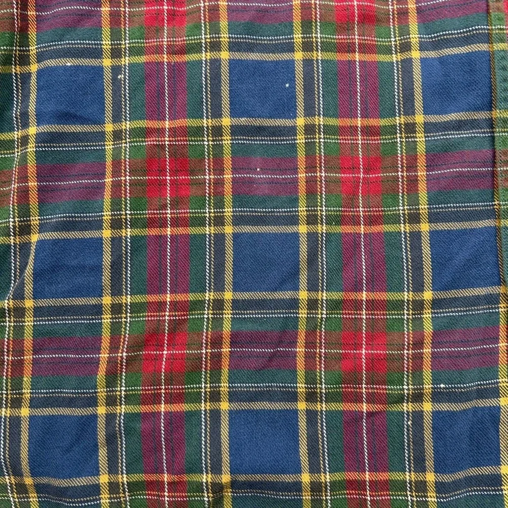LL Bean Long Sleeve Button Down Flannel Shirt Mens Large Regular‎ Plaid 0BHF4